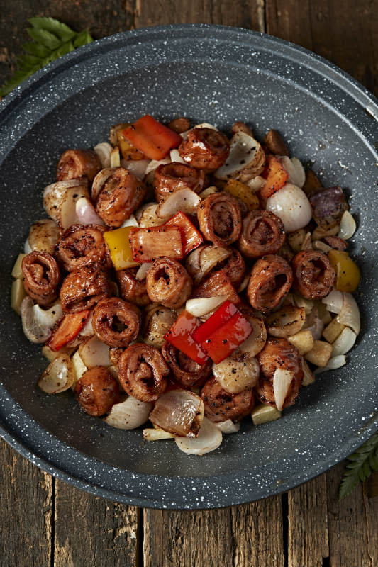 石锅彩椒洋葱肥肠图片