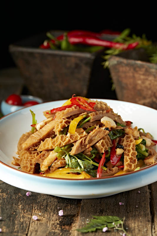 香辣彩椒蒜香金钱肚图片