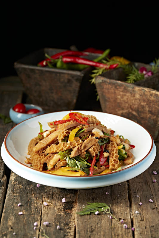 香辣彩椒蒜香金钱肚图片