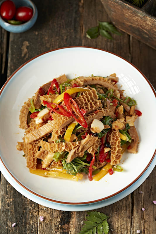 香辣彩椒蒜香金钱肚图片