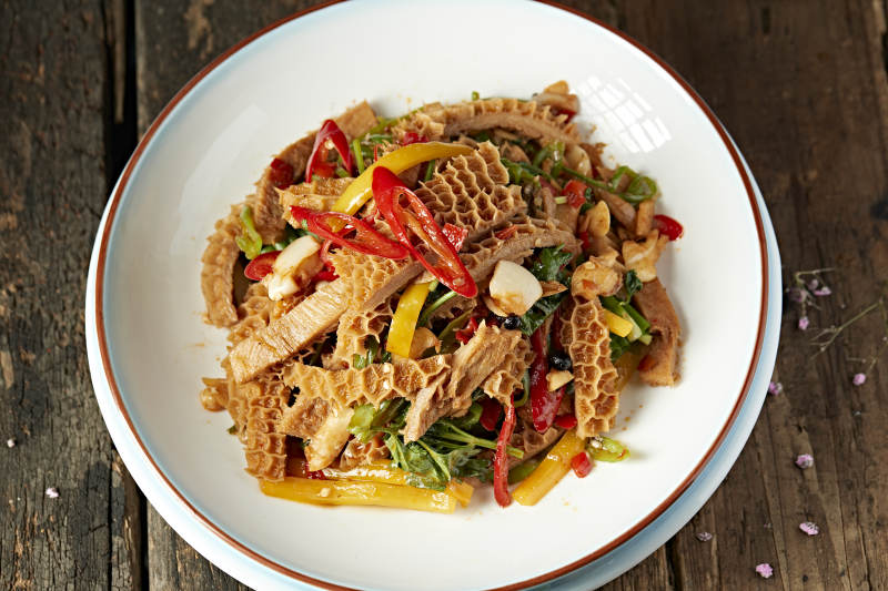 香辣彩椒蒜香金钱肚图片