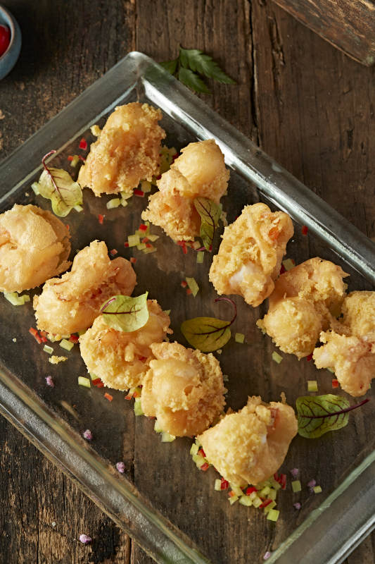 咸蛋黄焗深海大虾球图片