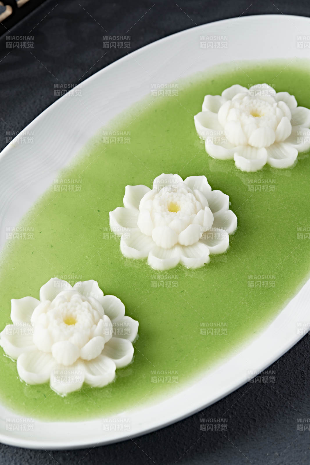 蜂蜜青苹果汁捞莲花山药泥图片