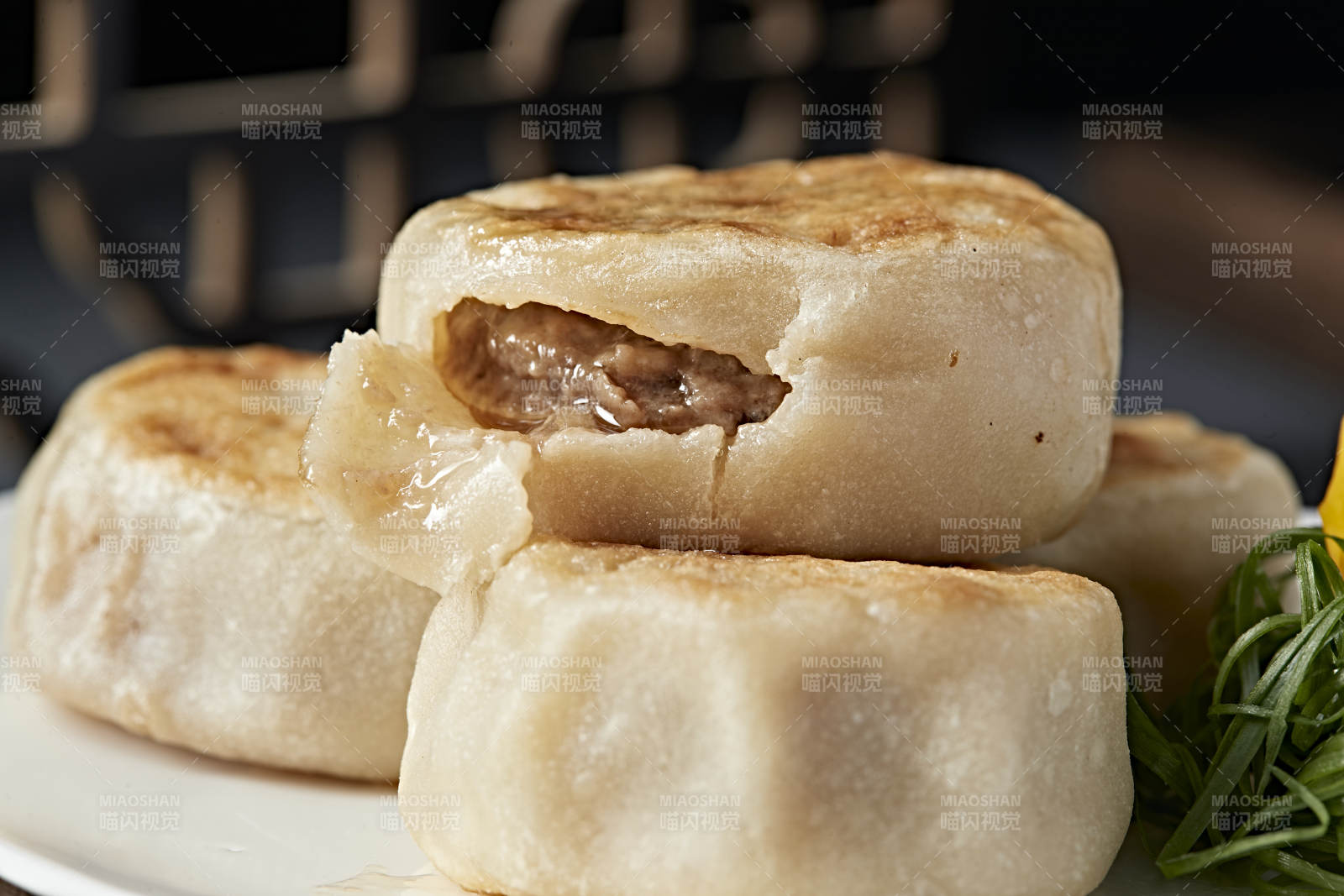 清真美食油煎羊肉馅门钉饼图片