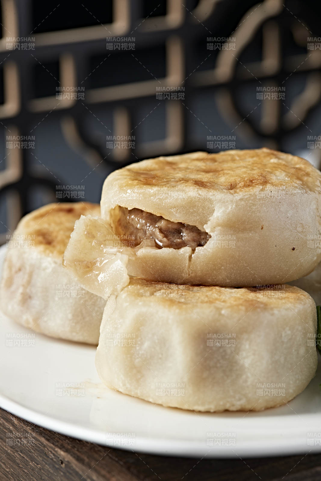 清真美食油煎羊肉馅门钉饼图片