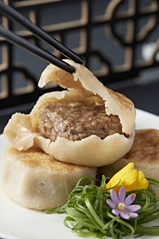 清真美食油煎羊肉馅门钉饼图片