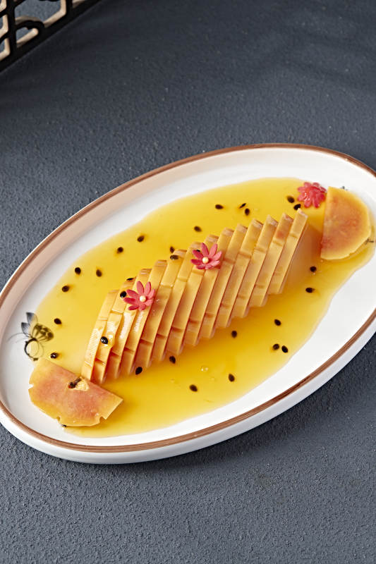 蜂蜜百香果汁腌木瓜片图片