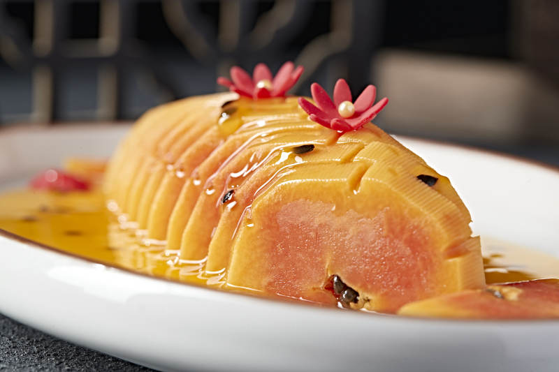 蜂蜜百香果汁腌木瓜片图片