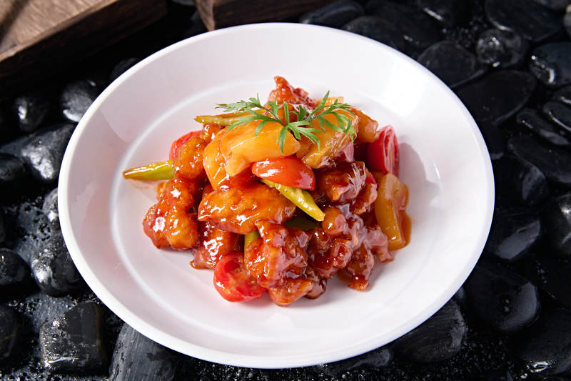 广式粤菜菠萝彩椒咕咾肉图片