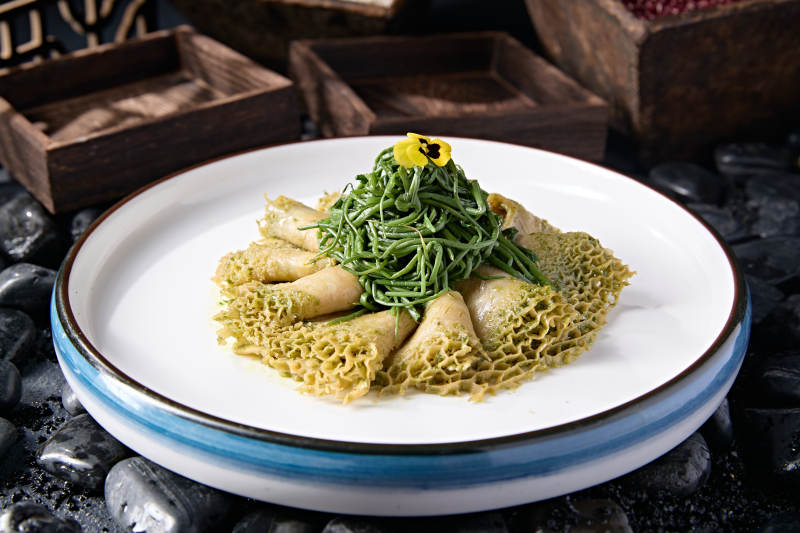 精美凉菜沙葱金钱肚图片