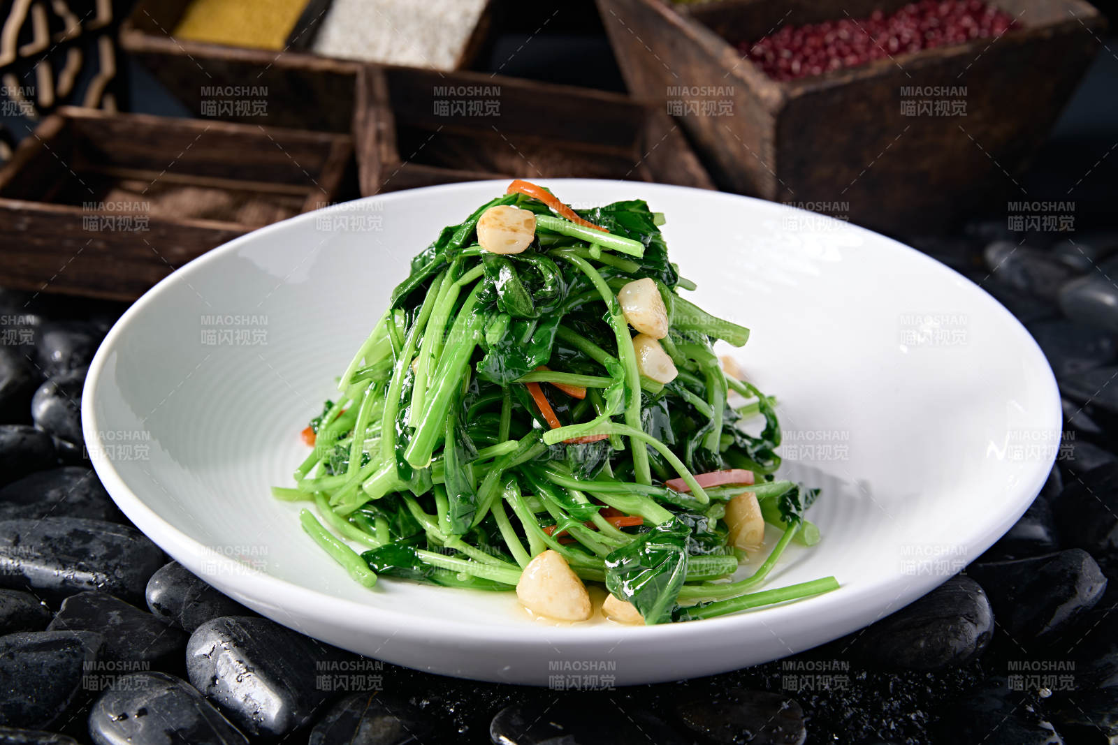 彩椒蒜香鸡毛菜西洋菜图片