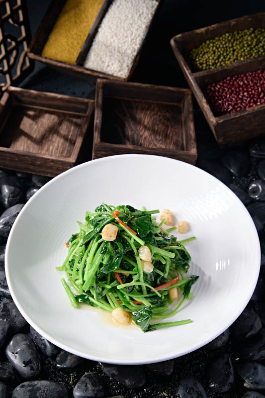 彩椒蒜香鸡毛菜西洋菜图片