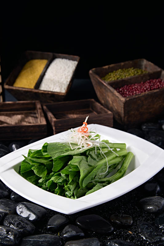 白灼浇汁爆炒蒜香菜心图片