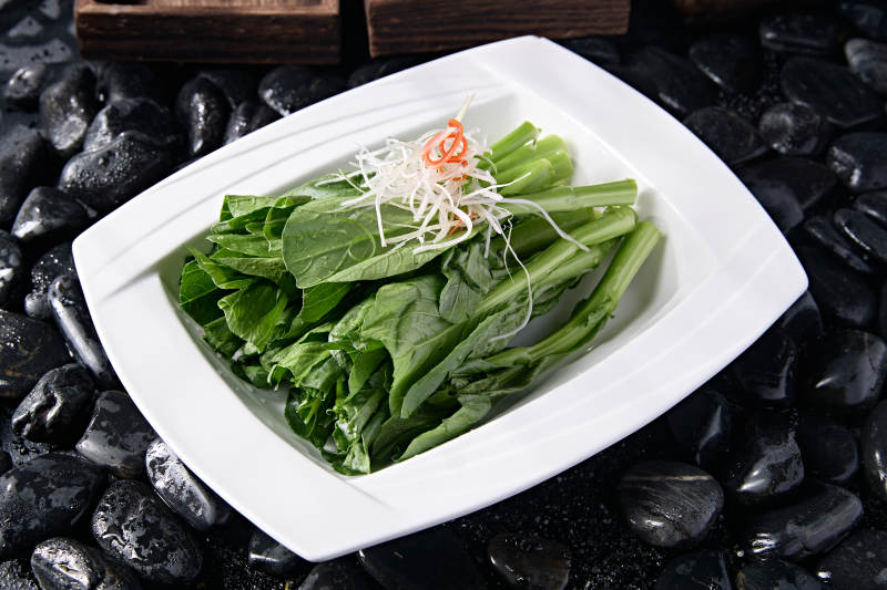 白灼浇汁爆炒蒜香菜心图片