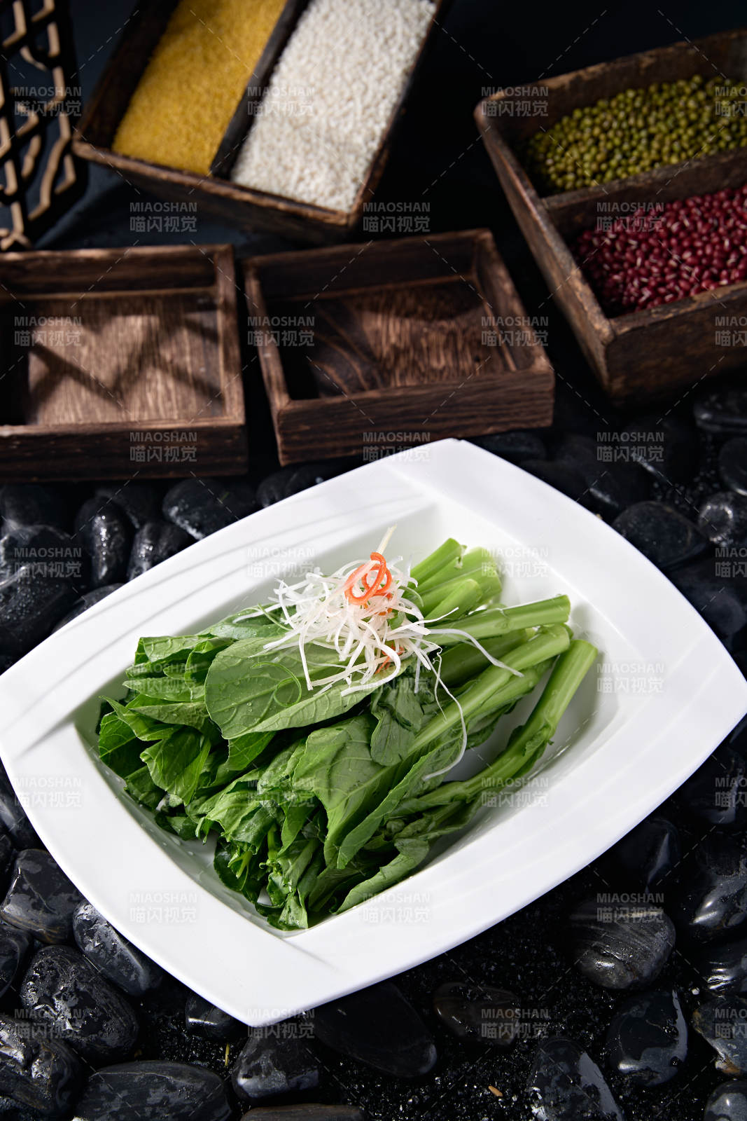 白灼浇汁爆炒蒜香菜心图片