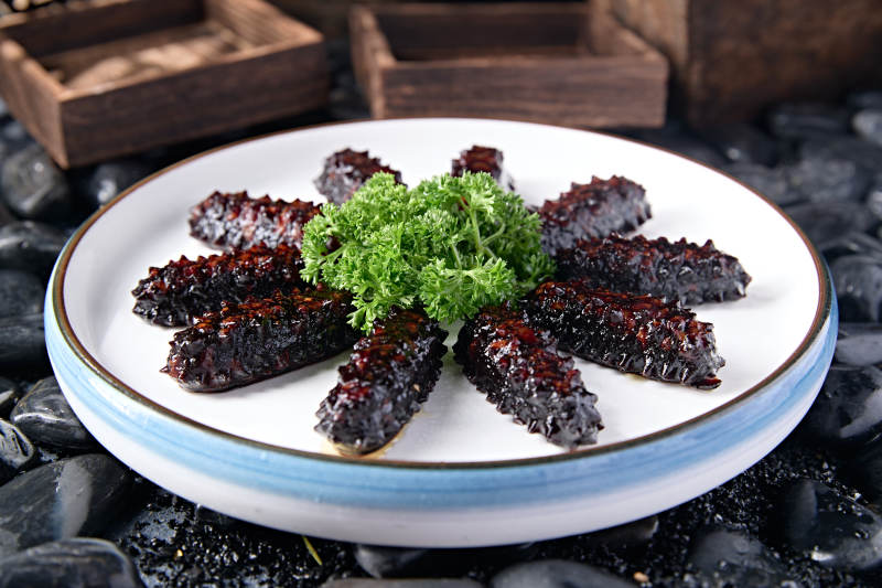 梅花参海参造型的肉糜皮冻图片