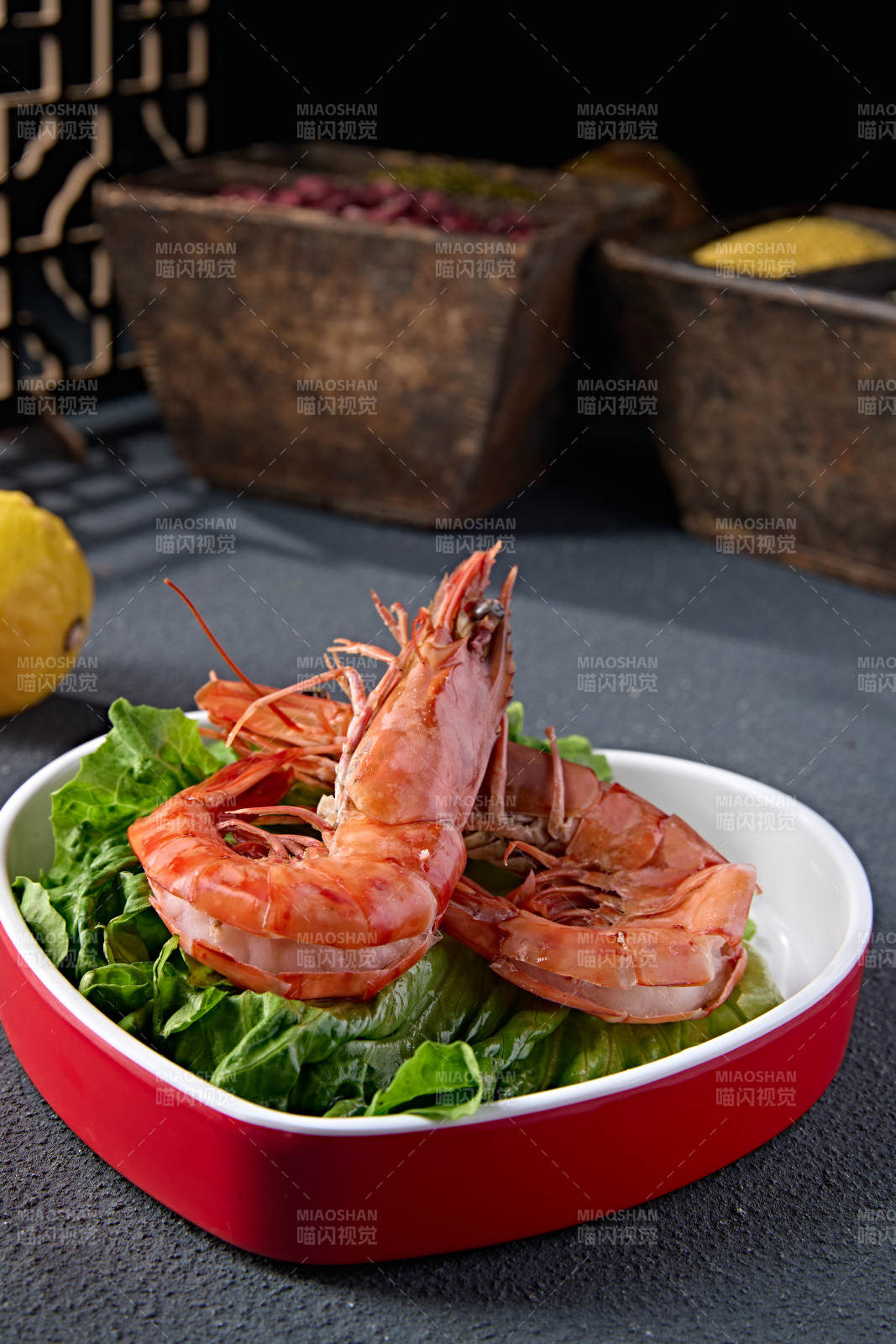 火锅食材鲜阿根廷红虾图片