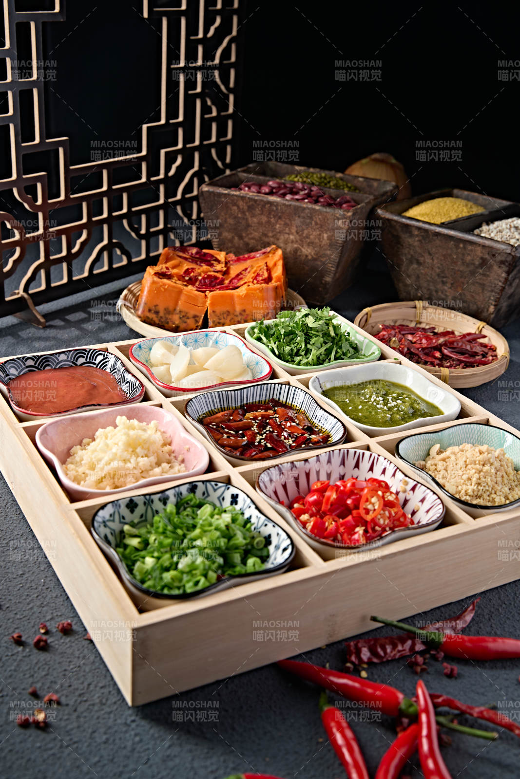 老北京涮肉蘸料小料熬料组合图片