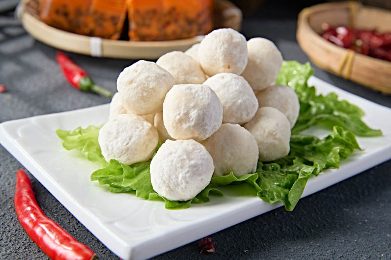 传统火锅食材美味鱼丸图片