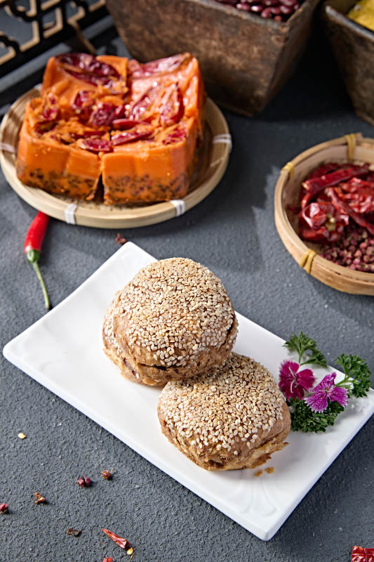 芝麻红糖棋子烧饼图片