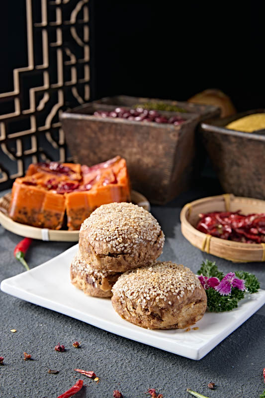 芝麻红糖棋子烧饼图片