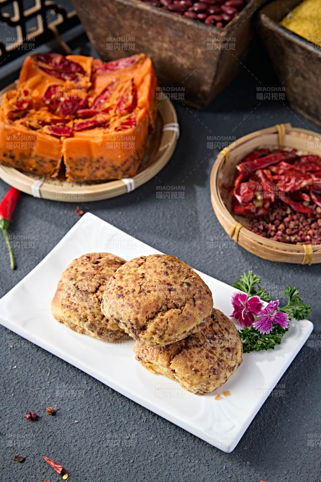 芝麻红糖棋子烧饼图片