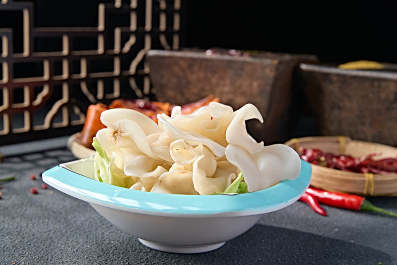 火锅食材一盘新鲜白木耳图片