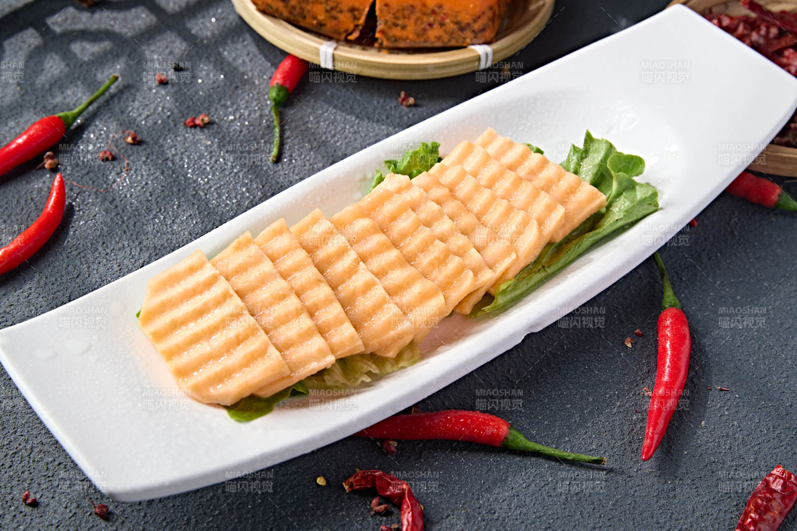 新鲜狼牙红薯切片图片