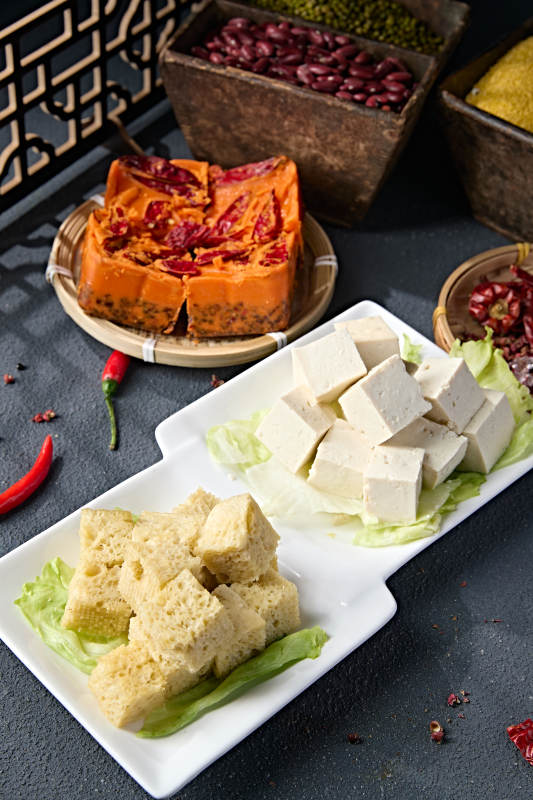 火锅食材鲜豆腐冻豆腐切片拼盘图片