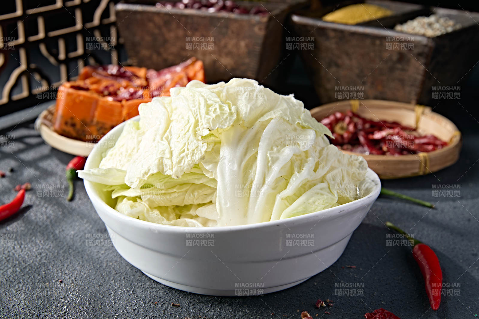 火锅打边炉食材手撕包菜图片