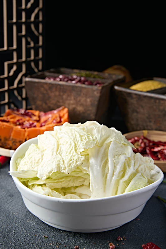 火锅打边炉食材手撕包菜图片