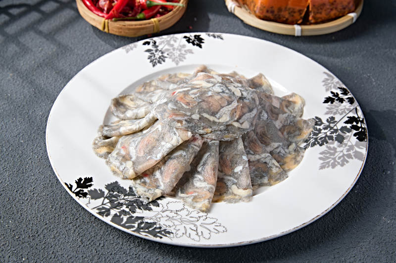 川渝火锅涮品乌鸡肉卷切片图片