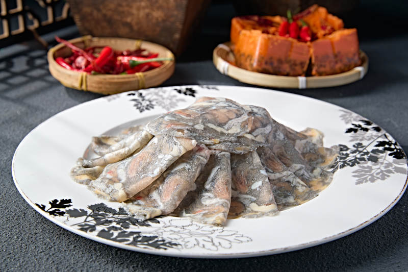 川渝火锅涮品乌鸡肉卷切片图片