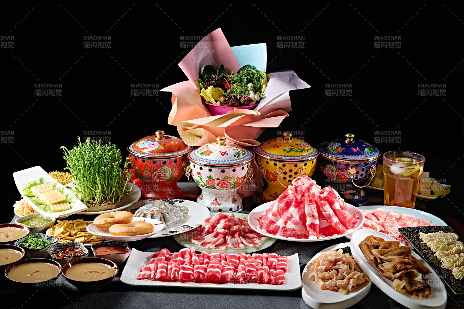高档小火锅套餐美食组合图片