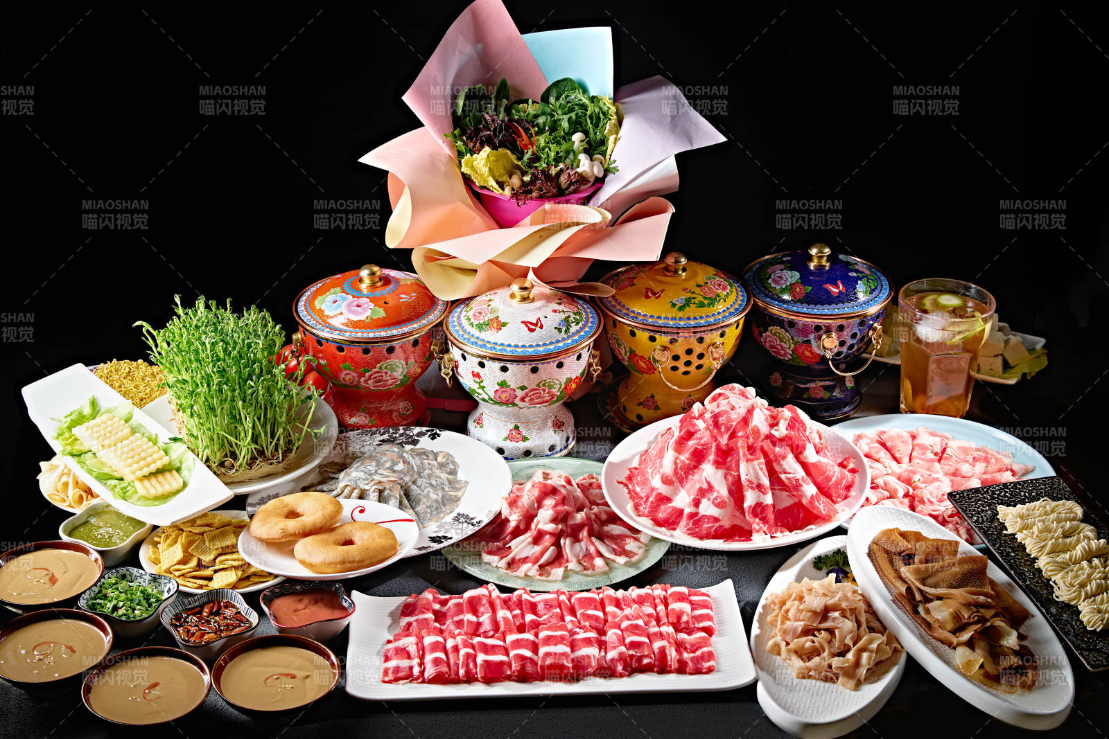 高档小火锅套餐美食组合图片