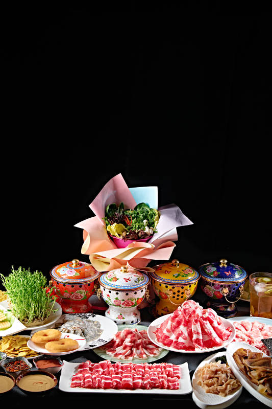 高档小火锅套餐美食组合图片