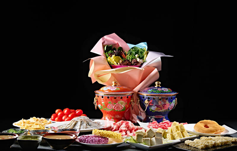 高档小火锅套餐美食组合图片