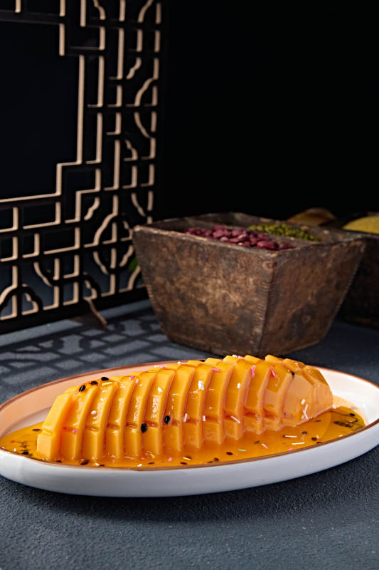 凉菜百香果汁腌木瓜片图片