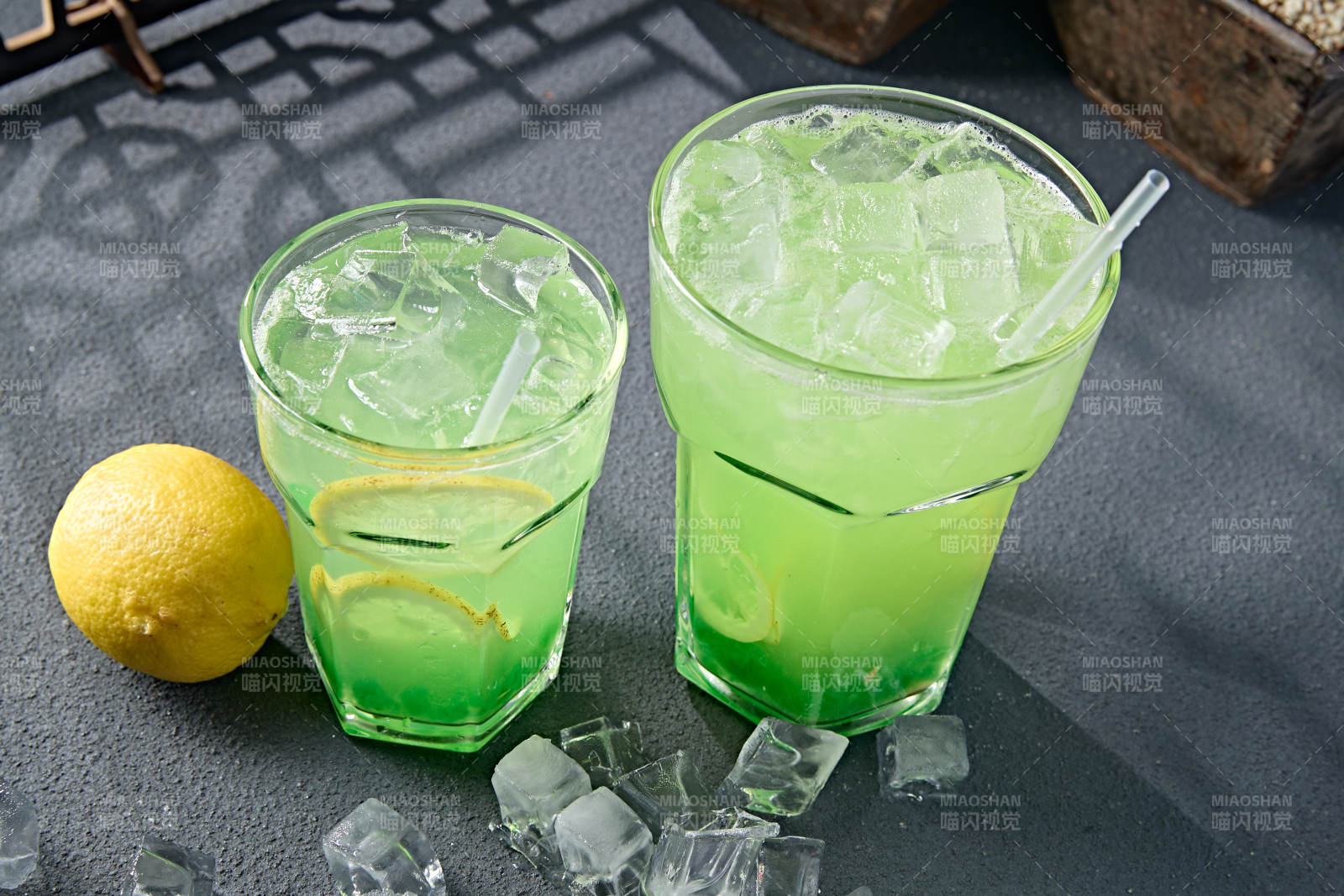 解暑饮料珍珠青苹果汁图片