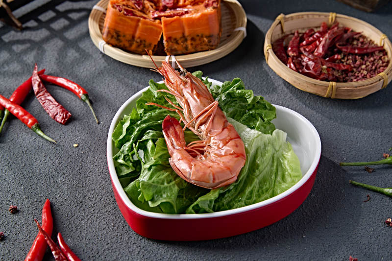 火锅食材鲜阿根廷红虾图片