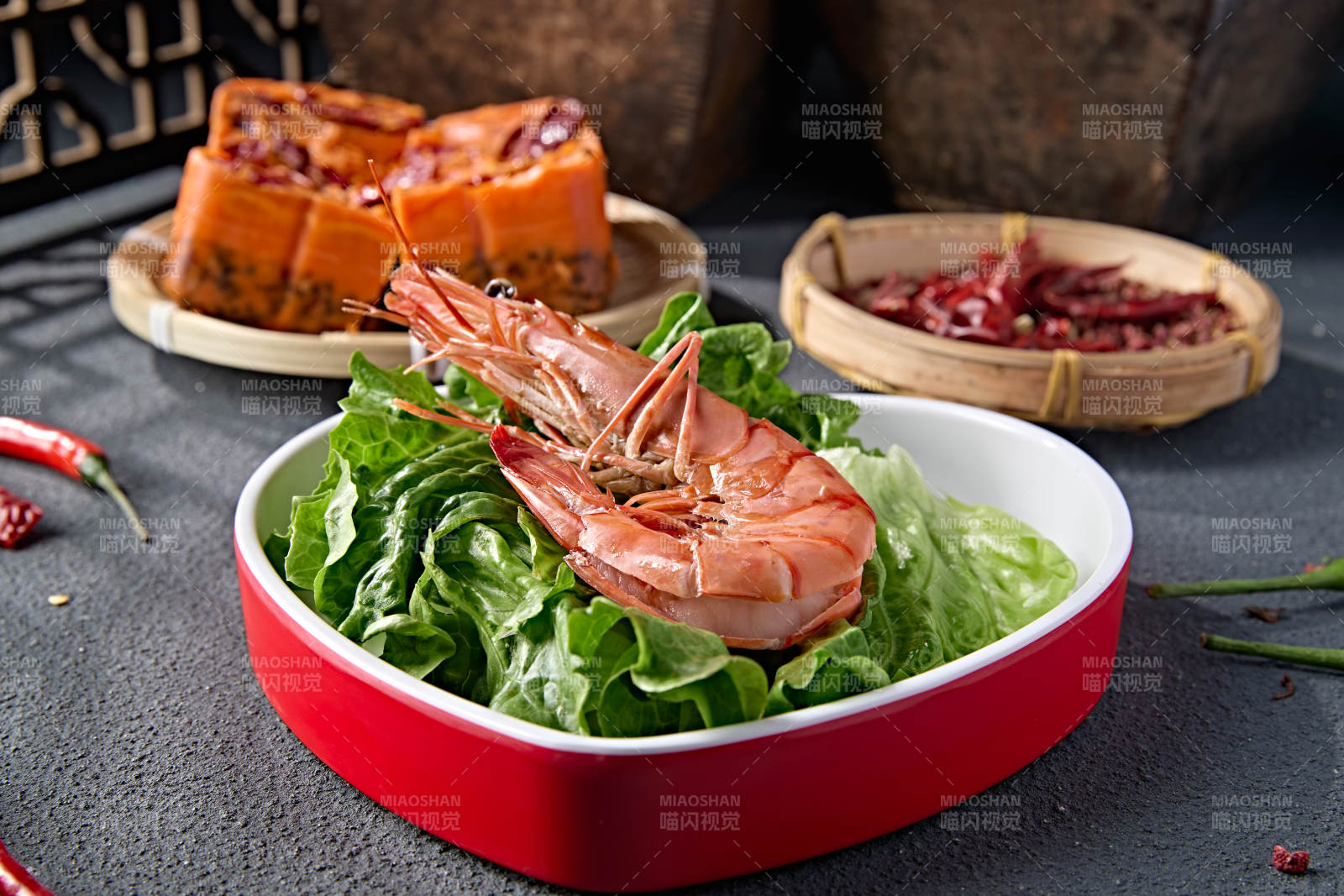 火锅食材鲜阿根廷红虾图片