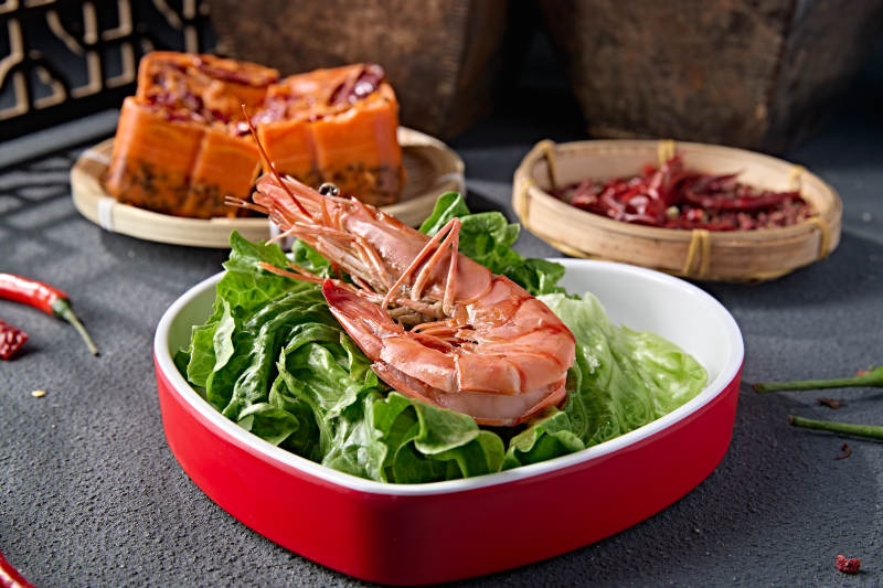 火锅食材鲜阿根廷红虾图片