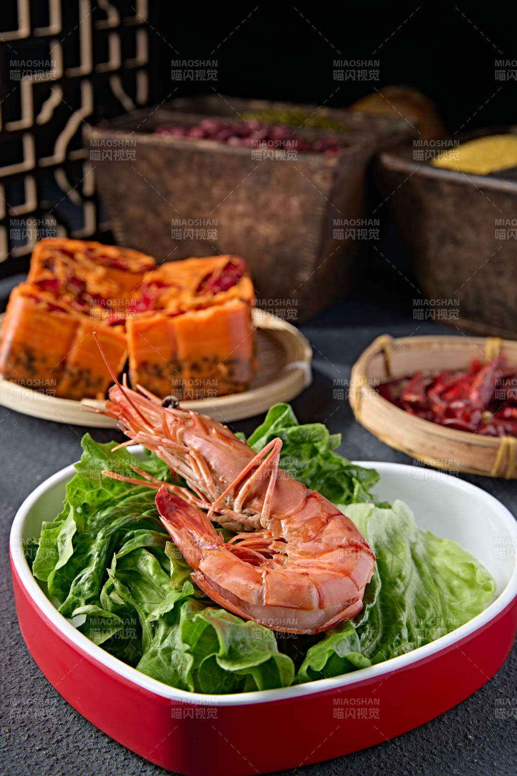 火锅食材鲜阿根廷红虾图片