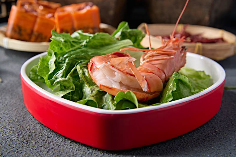 火锅食材鲜阿根廷红虾图片