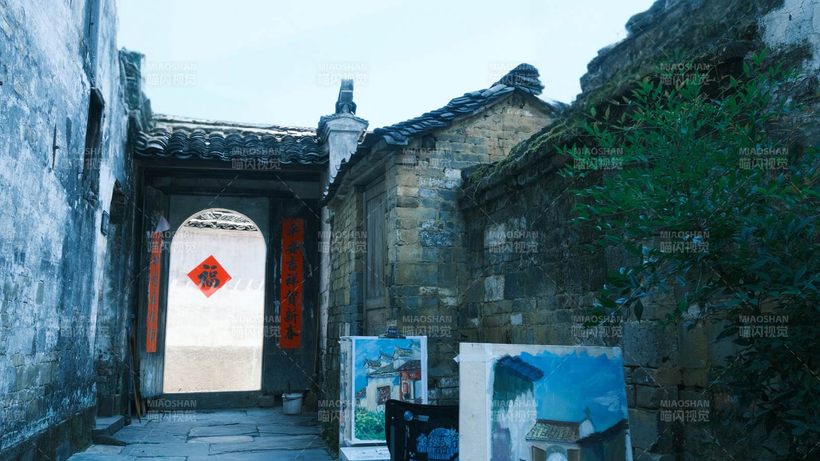 婺源李坑古巷画影图片