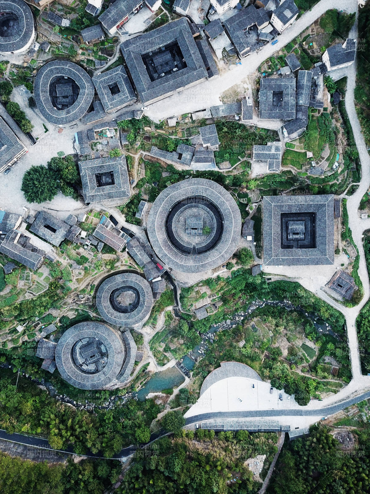福建土楼航拍图图片