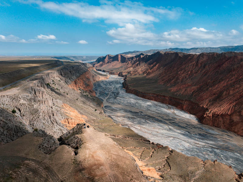 新疆安集海大峡谷红山大峡谷河床地形地貌图片