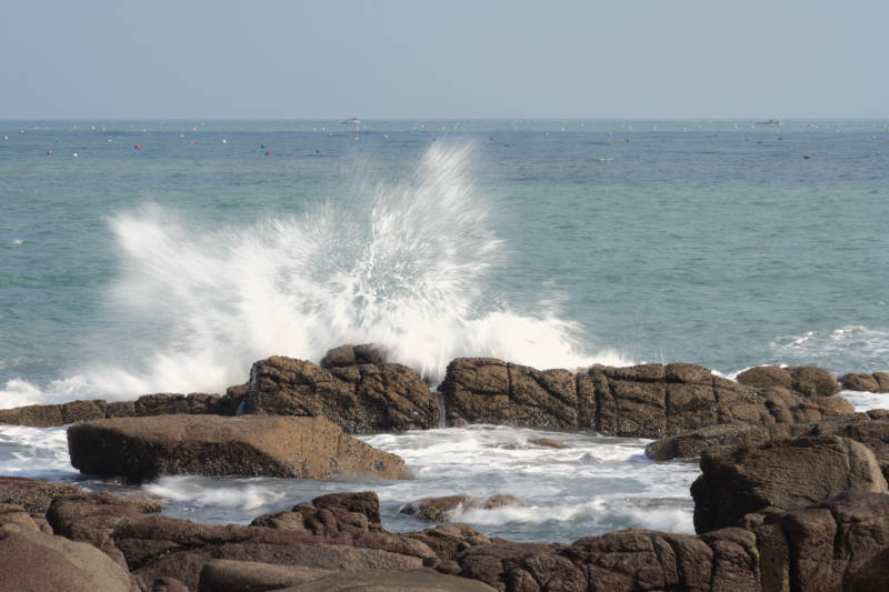 白塘湾海边浪击岩岸图片