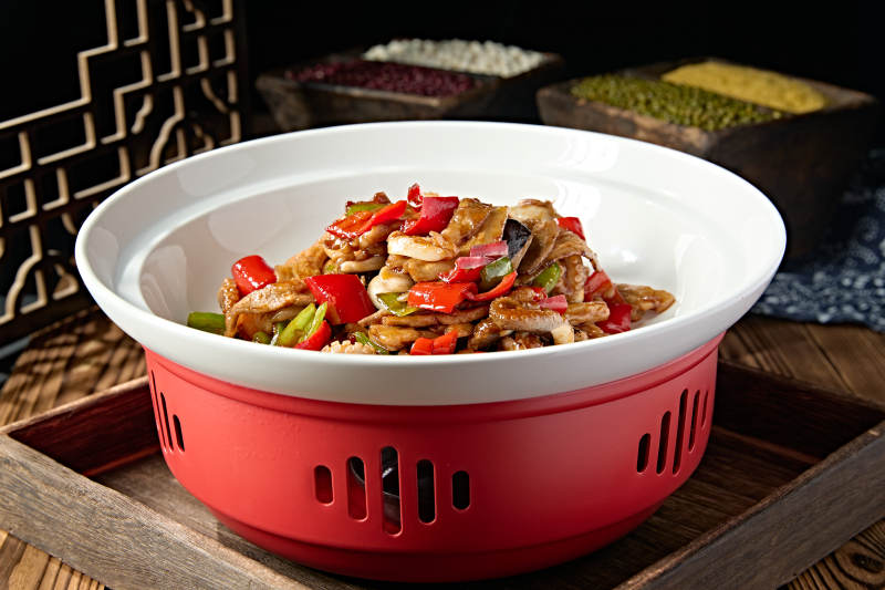 石锅彩椒五花肉辣炒小八爪图片