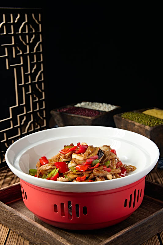 石锅彩椒五花肉辣炒小八爪图片